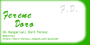ferenc doro business card